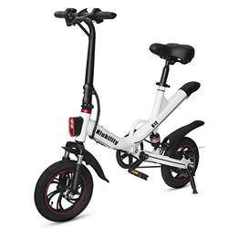 Roeam Bicicleta eléctrica Plegable de 12 Pulgadas con Asistencia eléctrica, Rango de 25-30 km con Amortiguador para desplazamientos en oferta