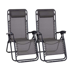 GREEN WICH Tumbonas de jardín Plegables y reclinables en Varias Posiciones, Estable, Segura y cómoda, Negro, Gris y Azul (Negro 2 Unidades) en oferta