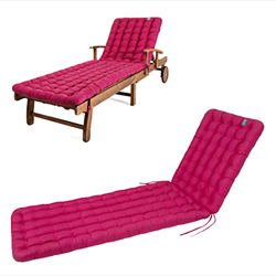 HAVE A SEAT Luxury – Cojín para tumbona de jardín (rosa caliente) 200 x 60 cm, 8 cm de grosor, lavable a máquina a 95 °C, apto para secadora, cómodo a en oferta