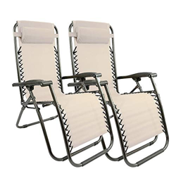 GREEN WICH Tumbonas de jardín Plegables y reclinables en Varias Posiciones, Estable, Segura y cómoda, Negro, Gris y Azul (Blanca 2 Unidades) en oferta