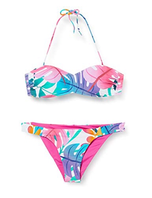 ARENA Bañador 2P Allover Bandeau Two Pieces Bikini, Mujer, Pink flmabé, 40