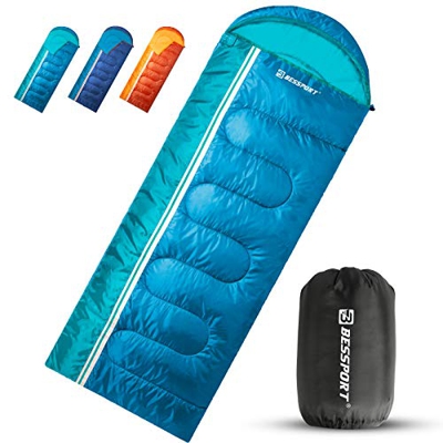 Bessport Sacos de Dormir Saco de Dormir Rectangular Impermeable Superligero con Bolsa de Compresión Adecuado para Acampar Hacer Senderismo y Otras Act