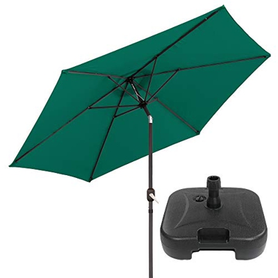 Pack de Parasol jardín inclinable de Aluminio de Ø 300 cm. y Base de Parasol - LOLAhome (Verde)