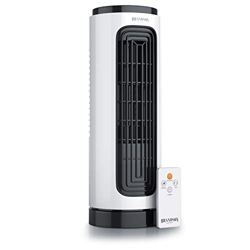 Brandson 7333354744 Ventilador de mesa con mando a distancia, oscilación compacta, 20 W, torre de mesa, color blanco/negro, 31 cm en oferta