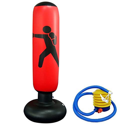 XUBX 160cm Saco de Boxeo Hinchable, Boxeo Inflable autoportante Aptitud Objetivo Bolso del Soporte de la Torre, Rebote inmediato, Kick Formación Tumbl