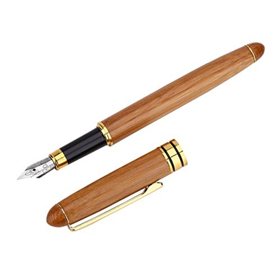 Akozon Pluma Estilográfica Juego de Escritura Fina Pluma Punta Fina Bambú Pluma Estilográfica(written0.7mm)