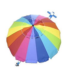 Sombrilla 240 cm 16 Varillas de fibra de vidrio, Tela de poliéster con Protección Solar UPF50+ (bloquea 99% de Rayos UV),Sombrilla de Playa/jardín de  en oferta