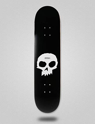 Zero Monopatín Skate Skateboard Single Skull R7 Black White 8.0