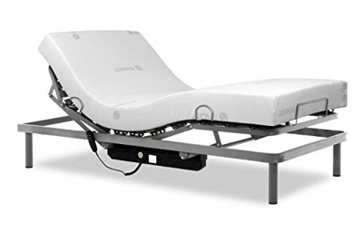Gerialife® Pack Cama articulada Reforzada 5 Planos con colchón viscoelástico Tencel | Fabricado en España (90x190, Mando con Cable)