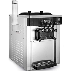 BuoQua Máquina de Helados Soft Heladera Maquina Helados Soft Comercial Maquina Helados Soft con 2 + 1 Sabores Vertical Ice Cream Maker 2200W Máquina d en oferta