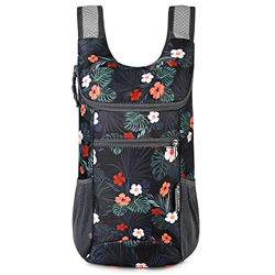 G4Free 11L Mochila Pequeña Plegable Ultraligero para Viajes Camping Deporte Ciclismo Senderismo Hombre Mujer (Flor Negra) en oferta