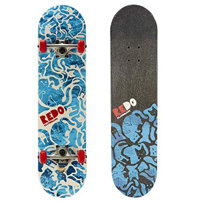 ReDo Skateboard Completo de 78,7 x 19,5 cm, Eye Candy Pop Cat Camo para niños y Adolescentes. Montaje Completo: no te Preocupes por Poner Todas Las Pi