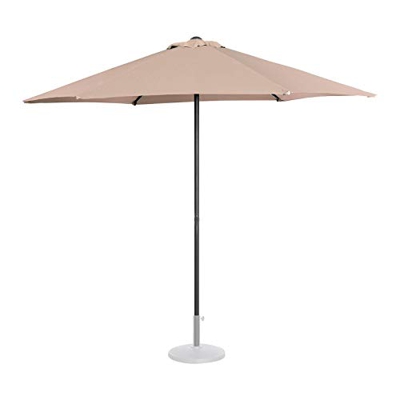 Uniprodo Sombrilla Grande Parasol De Jardín Uni_Umbrella_MR270CR (Color Crema, Pantalla Hexagonal De Ø 270 cm, Protección UV/UPF: 50+)