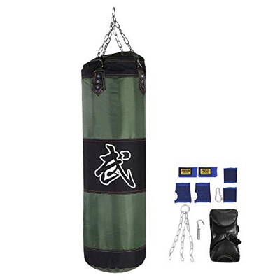 Sacos de Suelo Saco de Boxeo para Artes Marciales Set de boxeo Saco de Boxeo con Cadenas，7 en 1 Entrenamiento Vacío Boxeo Gancho Kick Sandbag Lucha Ka