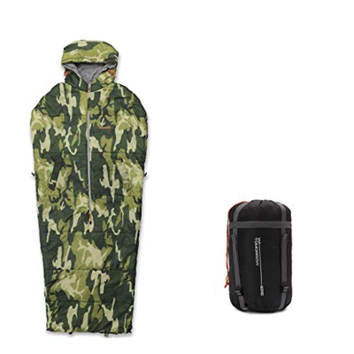 Lumaland Where Tomorrow Saco de Dormir Individual 210 x 80 x 60 cm Saco de Dormir sin Cordones - Camuflaje Verde