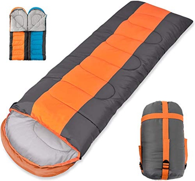 Saco de dormir 75x220cm 1,5 kg para 3 estaciones Saco de dormir de sobre impermeable con doble cremallera Bolsa de compresión, cremallera doble, Campi
