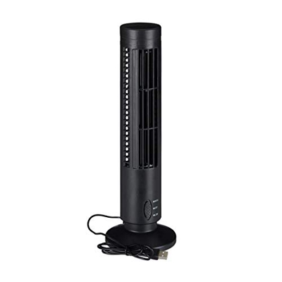 Relaxdays Ventilador USB, Torre para Escritorio y Oficina, 2 Velocidades, Plástico, 33 x 10,5 cm, Negro