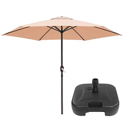 Parasol sombrilla de Aluminio clásico de 270 cm - LOLAhome (con Base de Parasol, Beige) en oferta