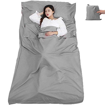 V VILISUN Saco de Dormir Forro Saco de Dormir Ligero Portátil A Prueba de Suciedad Sábana de Camping Ligera y Compacta Ideal para Albergues Juveniles 