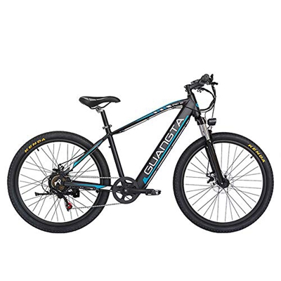 GTWO F1 27,5 Pulgadas 750W Bicicleta eléctrica 48V 15Ah batería de Litio Oculta Horquilla de suspensión bloqueable 5 Pas Bicicleta de montaña (Black B