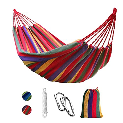 Punvot Hamaca para Camping, Tela de Lona Gruesa y Duradera, para Senderismo y Actividades al Aire Libre, Colgante de jardín, árboles, Playa, Patio, co