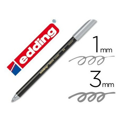 Rotulador edding punta fibra 1200 plata n. 54 -punta redonda 1-3 mm (Pack de 10
