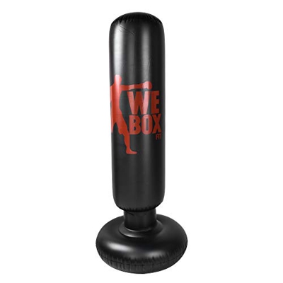 Dilwe Saco de Boxeo Inflable de PVC, Saco de Boxeo para Entrenamiento con Patadas de perforación, Saco de Arena Inflable de 160 cm para Fitness, Saco 