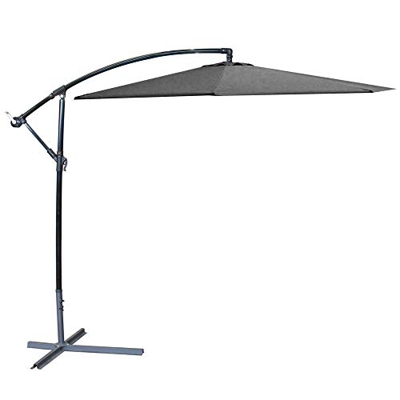 Lola Home Parasol excéntrico de Aluminio Verde con ventilación para jardín de 270 cm (Gris)