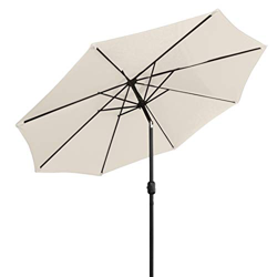 LOVE STORY Sombrilla Ø2.7M, Parasol abatible de 9 pies, Adecuado para balcón, terraza, Patio Trasero UV50 +, Blanquecino en oferta
