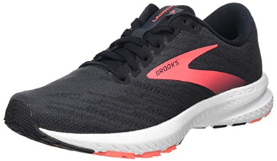 Brooks Launch 7, Zapatillas para Correr Mujer, Ebony/Black/Coral, 38.5 EU