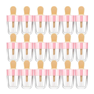 HLPIGF 20 Piezas Tubo de Brillo de Labios de Helado Transparente BáLsamo Labial VacíO Contenedor de BáLsamo Labial DIY Botella CosméTica Recargable pa