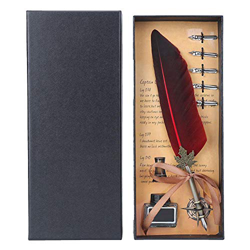 Fydun Pluma de Pluma, Pluma estilográfica Vintage, Pluma de caligrafía, Tinta, Pluma de inmersión, 5 Puntas de Repuesto, decoración del hogar con Caja características
