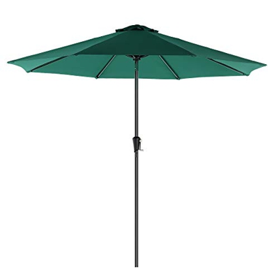 SONGMICS Parasol de jardín Ø 2,7 m, Sombrilla octogonal, Protección UPF50+, Mecanismo de inclinación y manivela, Balcón, Jardín, Piscina, Base no incl