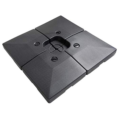 C-Hopetree Pesos Base De Dombrilla para El Paraguas De Voladizo Colgante De Plátano - Agua Arena Llena - Conjunto De 4 - Negro
