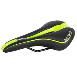 Cqjdg Sillín de Bicicleta de Montaña Equitación Asiento Profesional Sillín Cojín Pad Para Cómodo y Ciclismo, Green and Black precio