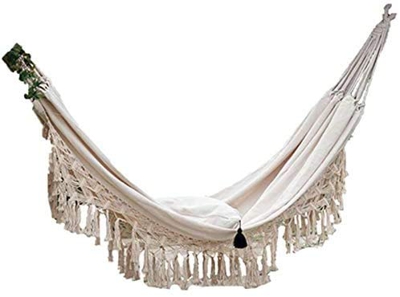 DYCUN Hamaca doble para 2 personas, con flecos, para exterior e interior
