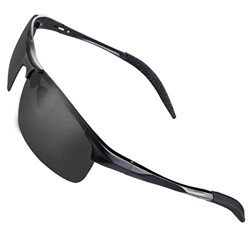 CHEREEKI Gafas de Sol Deportivas, Gafas de Sol Polarizadas de Conducción con protección UV400 para Hombres y Mujeres (Negro) en oferta