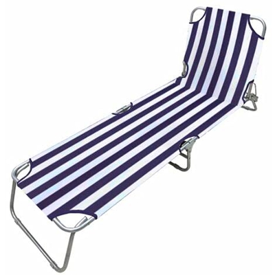 Tumbona Silla de Jardín Plegable Tumbona Reclinable, 187x55x24cm, Sillas Mecedoras Plegables con Bloqueo para Exterior Patio (1 Unidad, Rayo Blanco y 