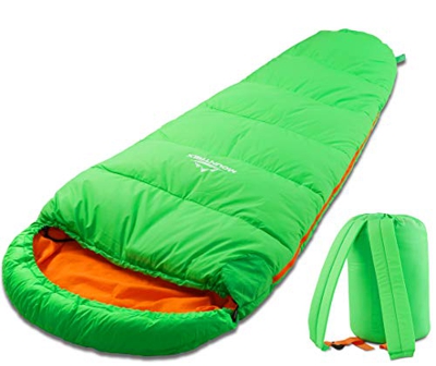 MOUNTREX Saco de dormir para niños, portátil como una mochila (175 x 70 x 45 cm), para exteriores, viajes, acampadas, camping, saco de dormir tipo mom