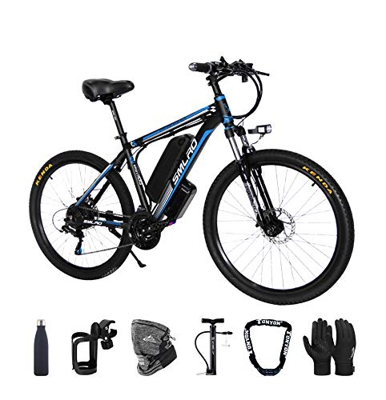 Bicicleta eléctrica, 500W Bicicleta Eléctrica de Montaña Ciclomotor 26" Ebike para Adulto, 48V Batería de Litio-Ion, 21 Velocidades, 3 Modos de Arranq