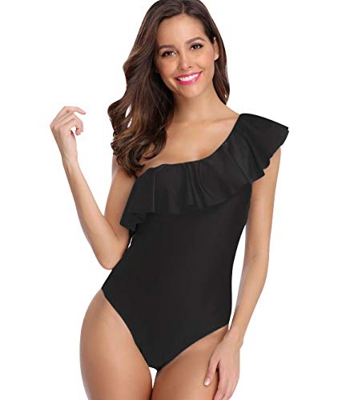 Traje de Baño Mujer Bañador Vientre Plano Una Pieza Bañadores sin Tirantes Playa Natacion Mujer con Volantes Bikinis con Relleno Monokini Bikini Push 