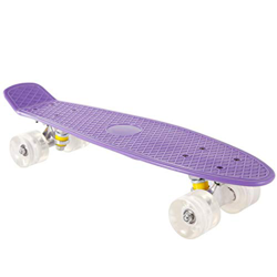XUDREZ Monopatín retro de 22 pulgadas Penny Board completa de plástico mini monopatín para principiantes y profesionales (morado) características