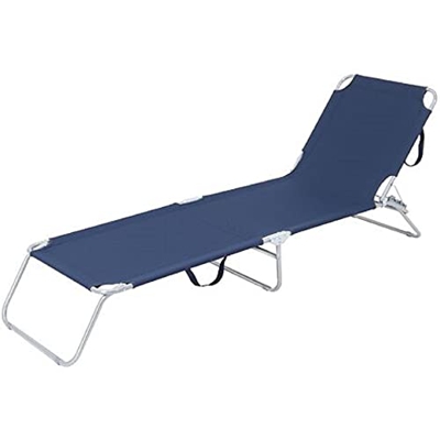 Tumbona Plegable de Jardín con Techo 188 x 57 x 30 CM, 3 Niveles de Ajuste del Respaldo Aluminio, Muebles de Jardín (Gris, 1)