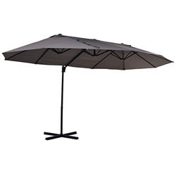 Sombrilla Doble Parasol Grande Inclinable para Jardín PatioTerraza Playa con Manivela Abrir y Cerrar Fácilmente 12 Varillas de Acero Ofrece Una Alta E en oferta