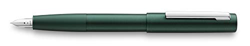 LAMY Aion 077 – Pluma estilográfica moderna en color verde oscuro de una carcasa de aluminio sin costuras – Superficie cepillada giratoria – Grosor de características