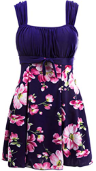 Wantdo Traje de Baño de Cintura Alta Falda de Verano Traje de Baño de Una Pieza Elegante Traje de Baño de Una Pieza para El Mar y La Playa Vestido Flo precio