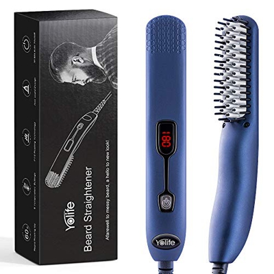 Yolife Peine alisador de barba rápido para hombres, plancha de pelo profesional