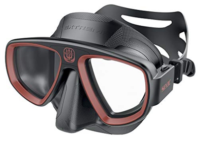 SEAC Unisex's Extreme 50 Diving and Spearfishing Mask with Optional Optical Lenses, Adult, Black/red, One Size