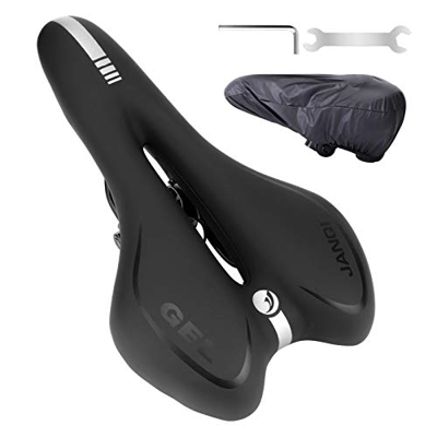 QKURT Asiento de bicicleta, Sillín de Bici Impermeable de Espuma, Sillín de bicicleta para hombre y mujer, Sillín de gel para bicicleta de montaña, Pa