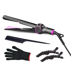 Anself Planchas del Pelo 2 en 1, Plancha Pelo Alisador de Pelo Pantalla LCD (Placas de Peinado Curvas para Alisar, Rizar y Ondular) 140-230°C, con Gua precio